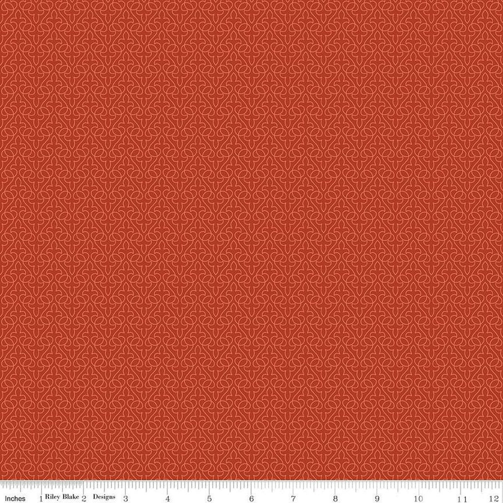 Little Witch Lace C14565 Pumpkin - Riley Blake Designs - Geometric Tone-on-Tone  - Quilting Cotton Fabric