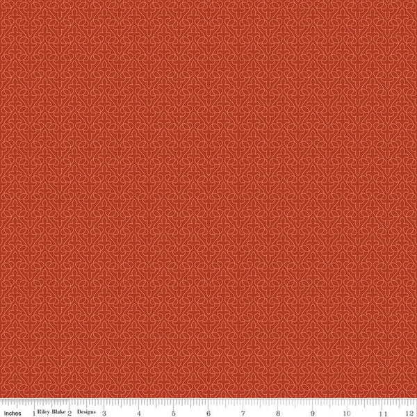 Little Witch Lace C14565 Pumpkin - Riley Blake Designs - Geometric Tone-on-Tone  - Quilting Cotton Fabric