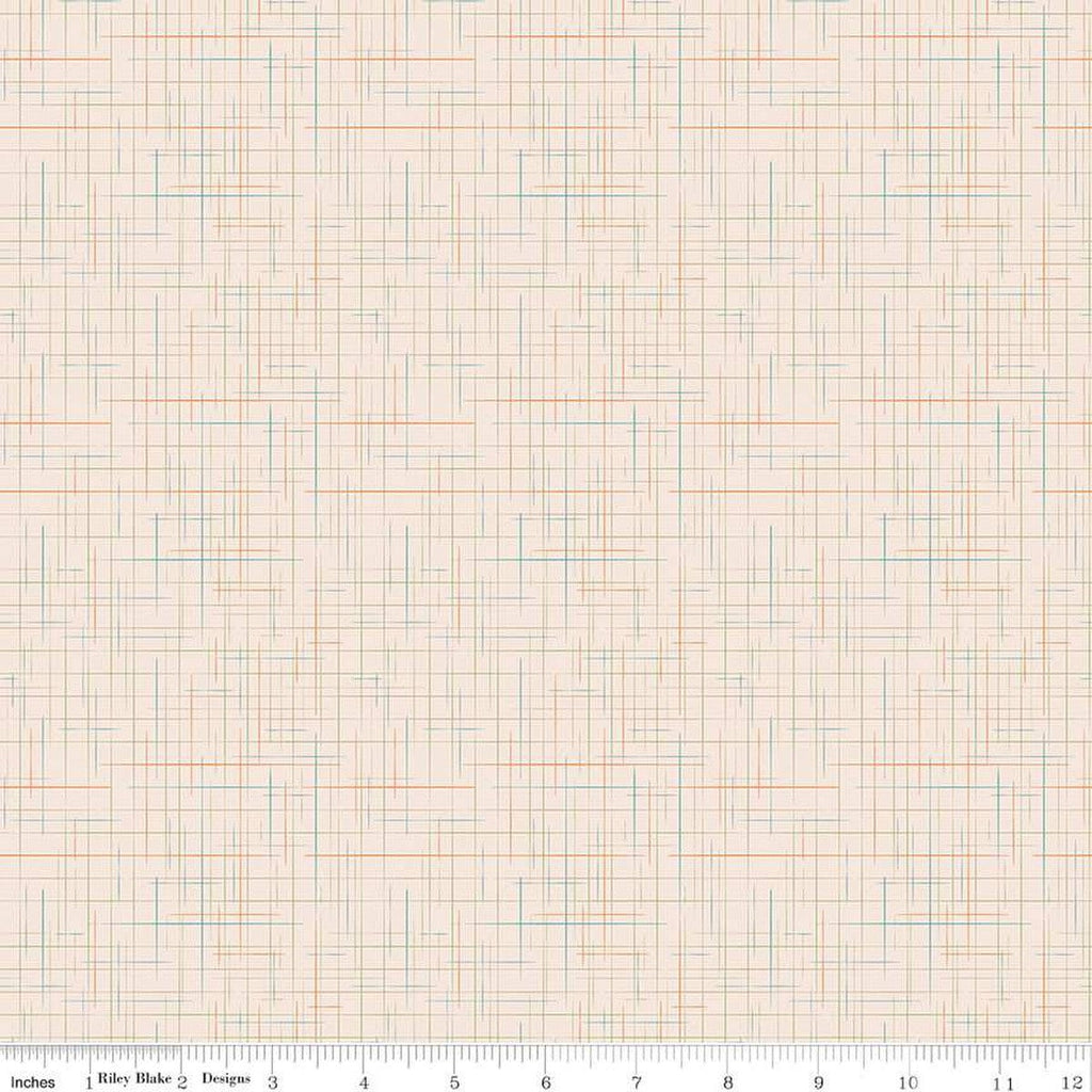 SALE Autumn Gunny Sack C14670 Latte by Riley Blake Designs - Lori Holt - Multi-Colored Interwoven Lines - Quilting Cotton Fabric