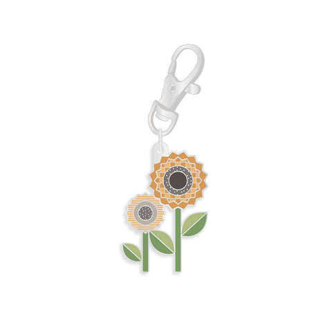 SALE Lori Holt Enamel Happy Charm ST-34994 Sunflower - Riley Blake Designs - Flowers Sunflowers - Approx.  1 1/2" x 2"