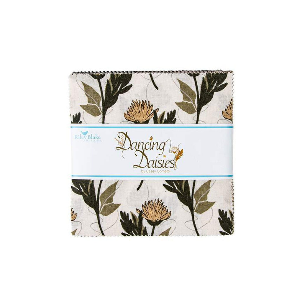 SALE Dancing Daisies Charm Pack 5" Stacker Bundle - Riley Blake Designs - 42 piece Precut Pre cut - Quilting Cotton Fabric