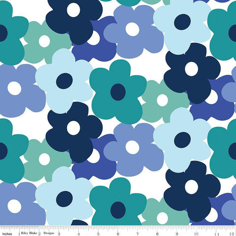 SALE Copacetic Main C14680 Blueberry by Riley Blake Designs - Floral Flowers - Quilting Cotton Fabric