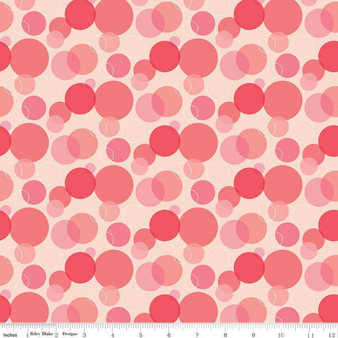 SALE Copacetic Fizz C14682 Strawberry by Riley Blake Designs - Overlapping Circles - Quilting Cotton Fabric