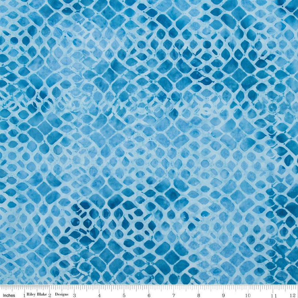 SALE Batiks Expressions That Summer Feelin' BTHH1223 Fountain Blue - Riley Blake Designs - Hand-Dyed Tjaps Print - Quilting Cotton