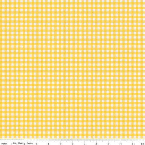 SALE Copacetic PRINTED Gingham C14684 Lemon Chiffon by Riley Blake Designs - Checks Check Checkered - Quilting Cotton Fabric