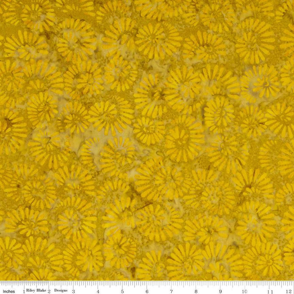 CLEARANCE Batiks Expressions Elementals BTHH559 Saffron - Riley Blake Designs - Hand-Dyed Tjap Print - Quilting Cotton Fabric