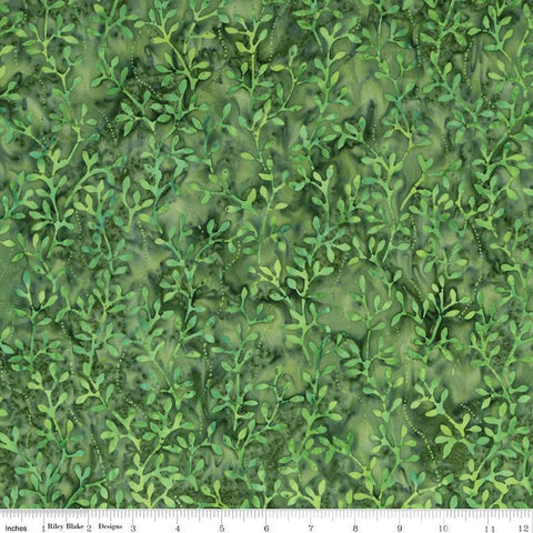 SALE Batiks Expressions Elementals BTHH542 Spearmint - Riley Blake Designs - Hand-Dyed Tjap Print - Quilting Cotton Fabric