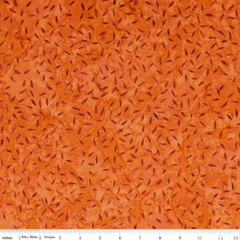 SALE Batiks Expressions Elementals BTHH523 Carrot - Riley Blake Designs - Hand-Dyed Tjap Print - Quilting Cotton Fabric
