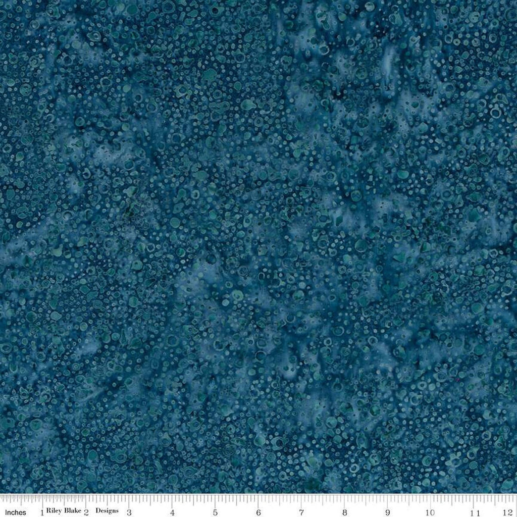 SALE Batiks Expressions Elementals BTHH502 Teal Blue - Riley Blake Designs - Hand-Dyed Tjap Print - Quilting Cotton Fabric