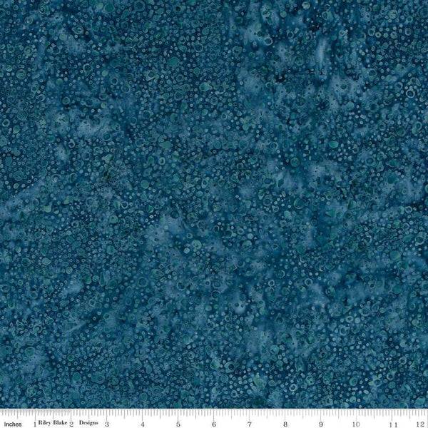 SALE Batiks Expressions Elementals BTHH502 Teal Blue - Riley Blake Designs - Hand-Dyed Tjap Print - Quilting Cotton Fabric