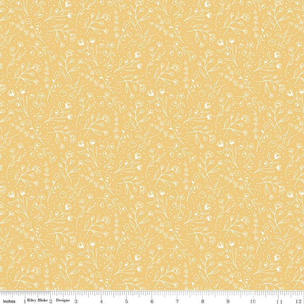 Albion Wildflowers C14594 Yellow by Riley Blake Designs - Floral Flowers - Quilting Cotton Fabric