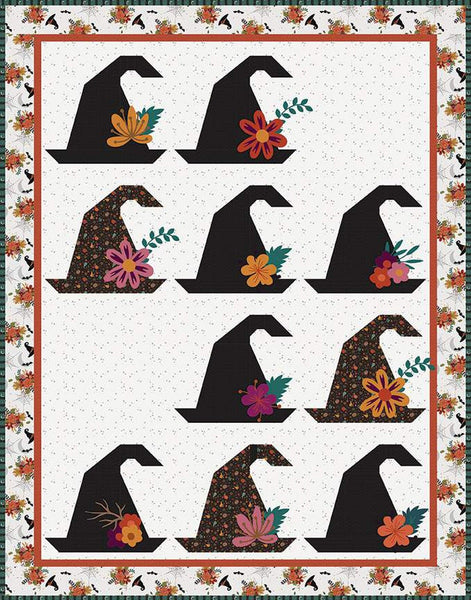 Witch's Hat Quilt Pattern P177 by Jennifer Long - Riley Blake - INSTRUCTIONS Only - Piecing Halloween Raw-Edge Applique