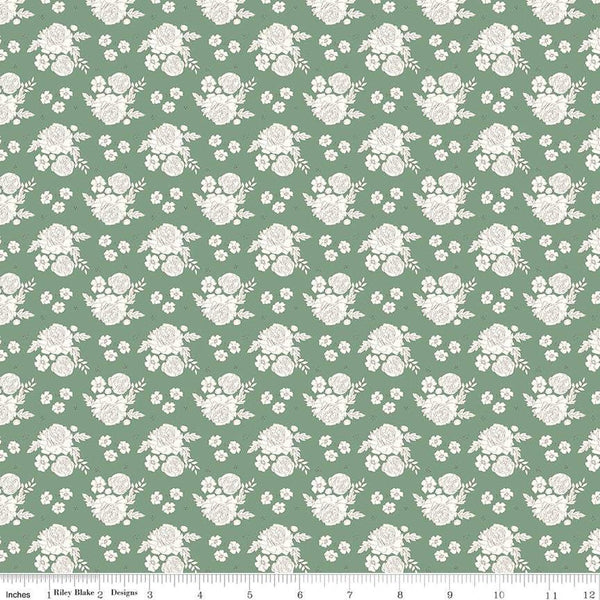 SALE BloomBerry Petite Flowers C14602 Green by Riley Blake Designs - Floral - Quilting Cotton Fabric