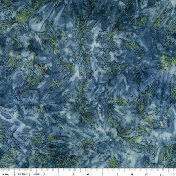 CLEARANCE Batiks Expressions Hand-Dyes BTHH234 Green Blue Multi - Riley Blake Designs - Hand-Dyed Print - Quilting Cotton Fabric