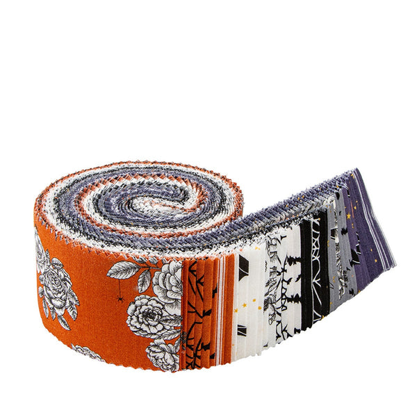 SALE Sophisticated Halloween 2.5 Inch Rolie Polie Jelly Roll 40 pieces - Riley Blake - Precut Pre cut Bundle - Quilting Cotton Fabric