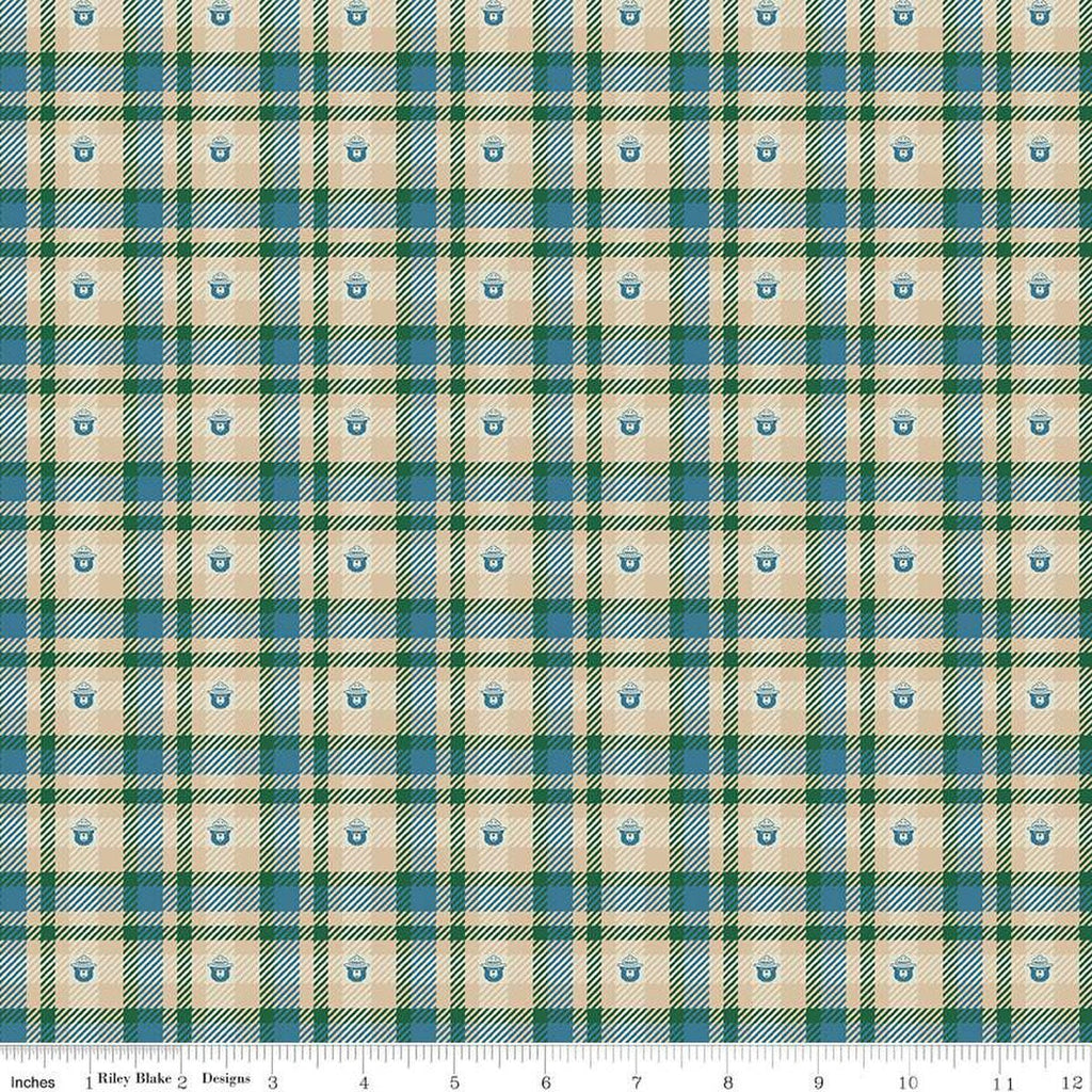 16" End of Bolt - Only You Plaid C14645 Cadet - Riley Blake - Smokey Bear Wildfire Prevention - Quilting Cotton Fabric - Licensed Product