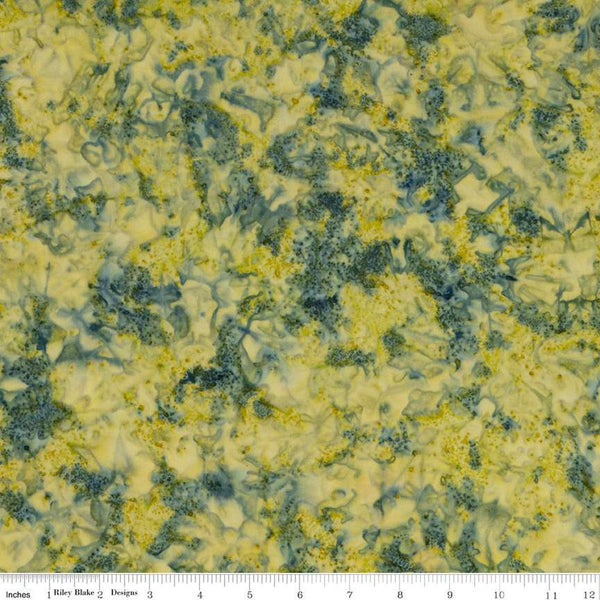 CLEARANCE Batiks Expressions Hand-Dyes BTHH222 Medium Green Multi - Riley Blake Designs - Hand-Dyed Print - Quilting Cotton Fabric