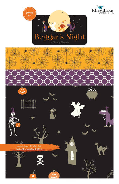 SALE Beggar's Night Fat Quarter Bundle 27 pieces - Riley Blake Designs - Pre cut Precut - Halloween - Quilting Cotton Fabric