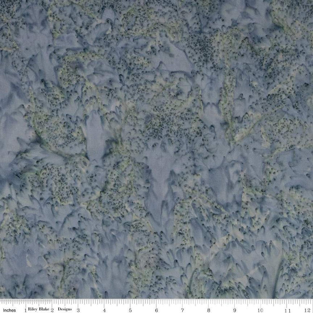 CLEARANCE Batiks Expressions Hand-Dyes BTHH202 Blue Grey - Riley Blake Designs - Hand-Dyed Print - Quilting Cotton Fabric