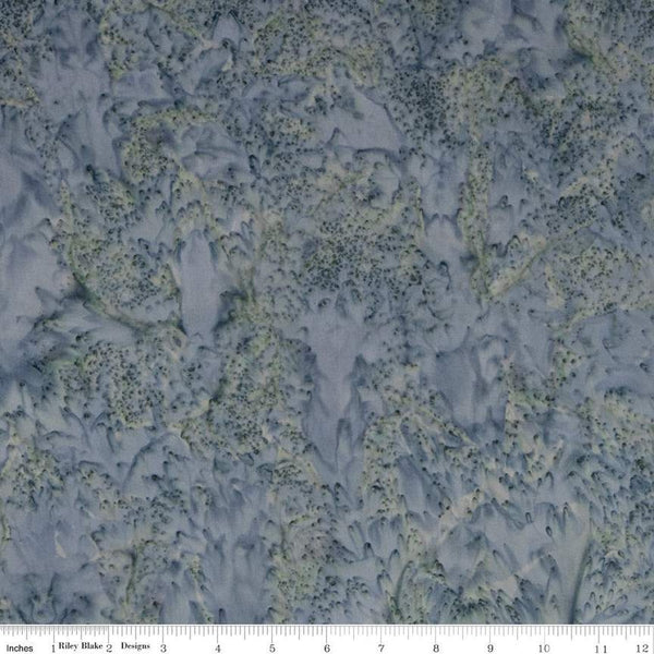 CLEARANCE Batiks Expressions Hand-Dyes BTHH202 Blue Grey - Riley Blake Designs - Hand-Dyed Print - Quilting Cotton Fabric