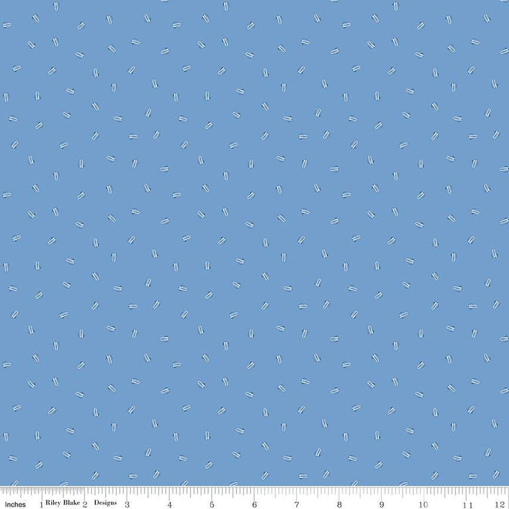 SALE Sunny Skies Seeds C14637 Blue by Riley Blake Designs - Sunflower Seeds - Quilting Cotton Fabric