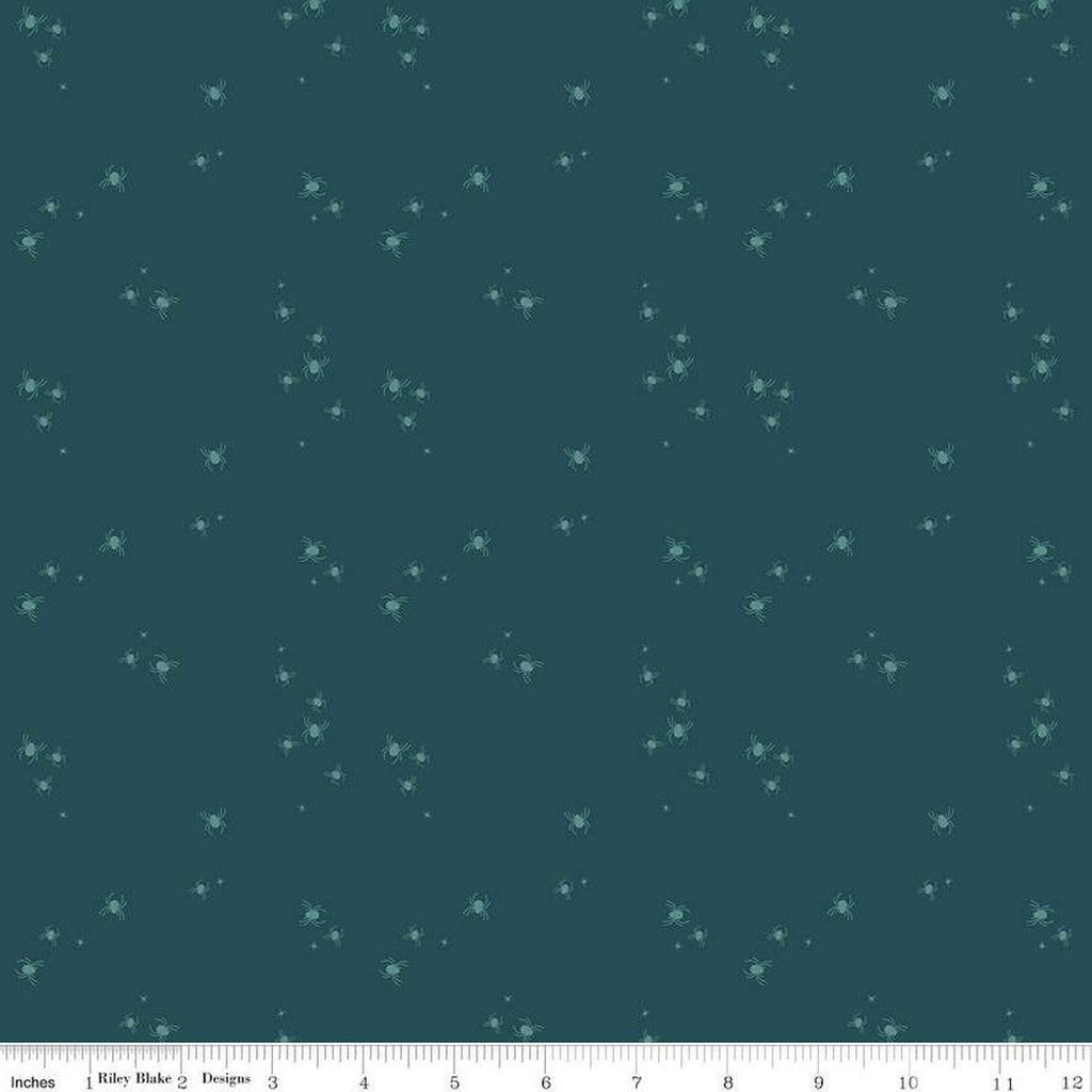 Little Witch Spider Dots C14566 Jade - Riley Blake Designs - Spiders Dot Dotted Tone-on-Tone  - Quilting Cotton Fabric