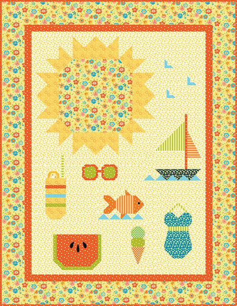 SALE Here Comes the Sun Quilt PATTERN 157 by Sandy Gervais - Riley Blake Designs - INSTRUCTIONS Only - Piecing Summer-Themed Blocks