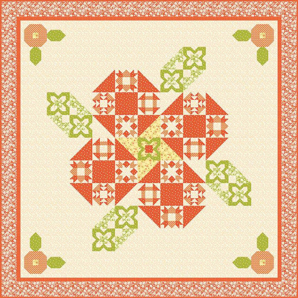 SALE All Alone Quilt PATTERN 157 by Sandy Gervais - Riley Blake Designs - INSTRUCTIONS Only - Piecing Shoo Fly Blocks Flowers