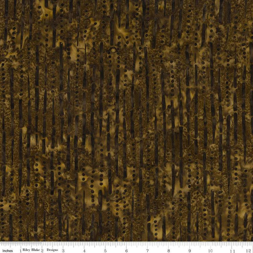 CLEARANCE Batiks Expressions Elementals BTHH551 Tea - Riley Blake Designs - Hand-Dyed Tjap Print - Quilting Cotton Fabric