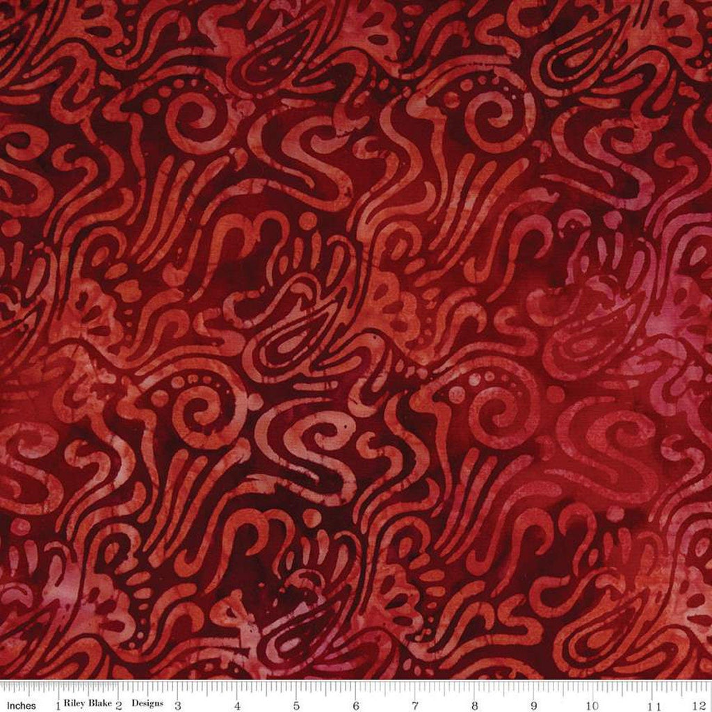 SALE Batiks Expressions Berry Lemonade BTAP1311 Choke Cherry - Riley Blake Designs - Hand-Dyed Tjaps Print - Quilting Cotton