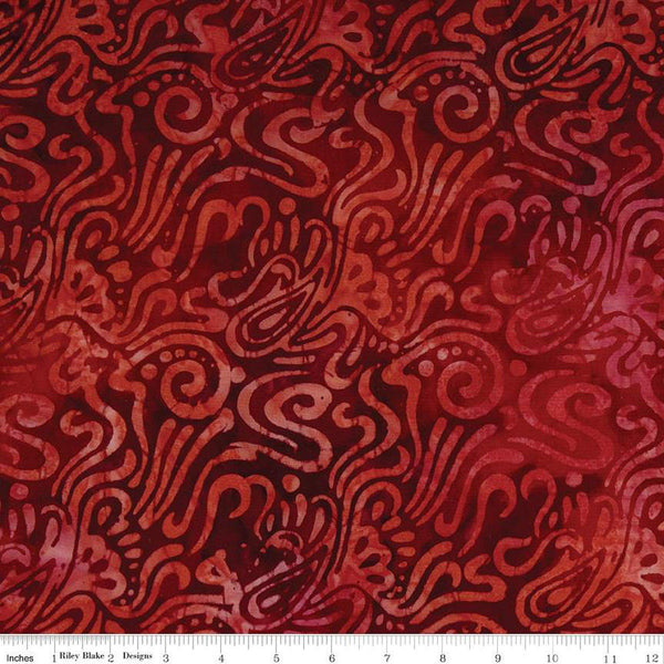 SALE Batiks Expressions Berry Lemonade BTAP1311 Choke Cherry - Riley Blake Designs - Hand-Dyed Tjaps Print - Quilting Cotton
