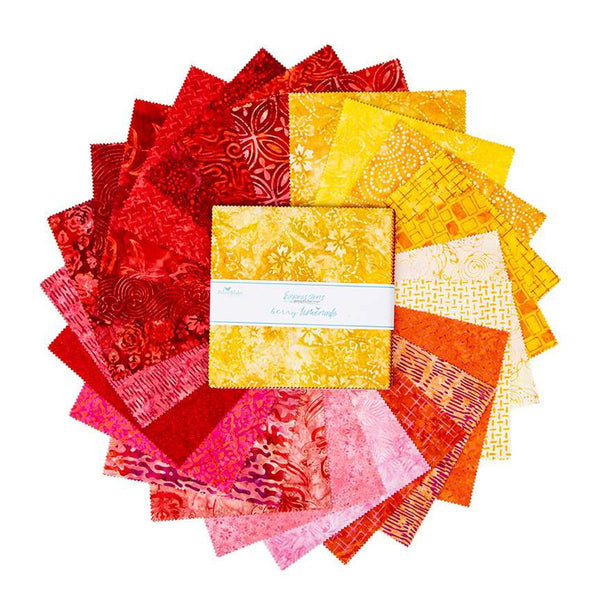 SALE Batiks Expressions Berry Lemonade Layer Cake 10" Stacker Bundle - Riley Blake - 42 piece Precut Pre cut - Quilting Cotton Fabric