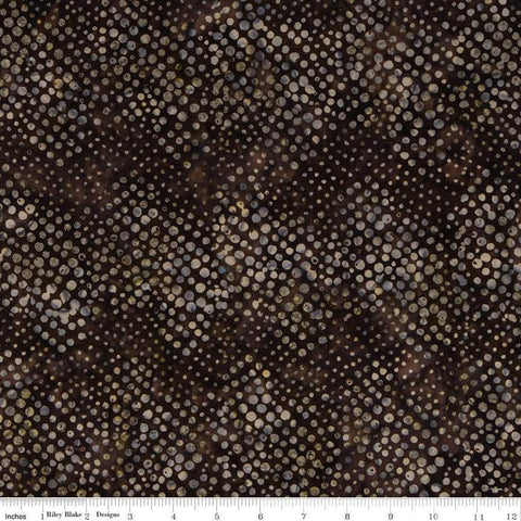 Batiks Expressions Elementals BTHH528 Coffee - Riley Blake Designs - Hand-Dyed Tjap Print - Quilting Cotton Fabric