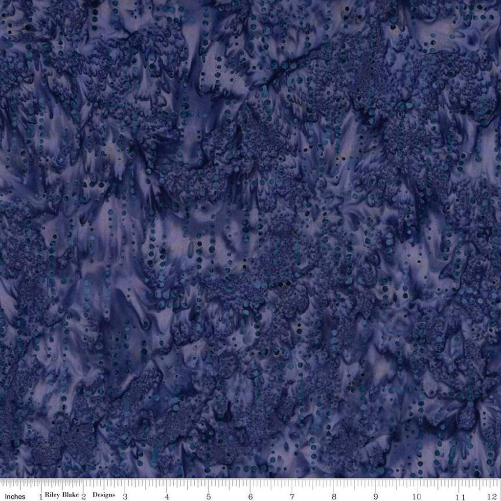 SALE Batiks Expressions Elementals BTHH516 Blueberry - Riley Blake Designs - Hand-Dyed Tjap Print - Quilting Cotton Fabric