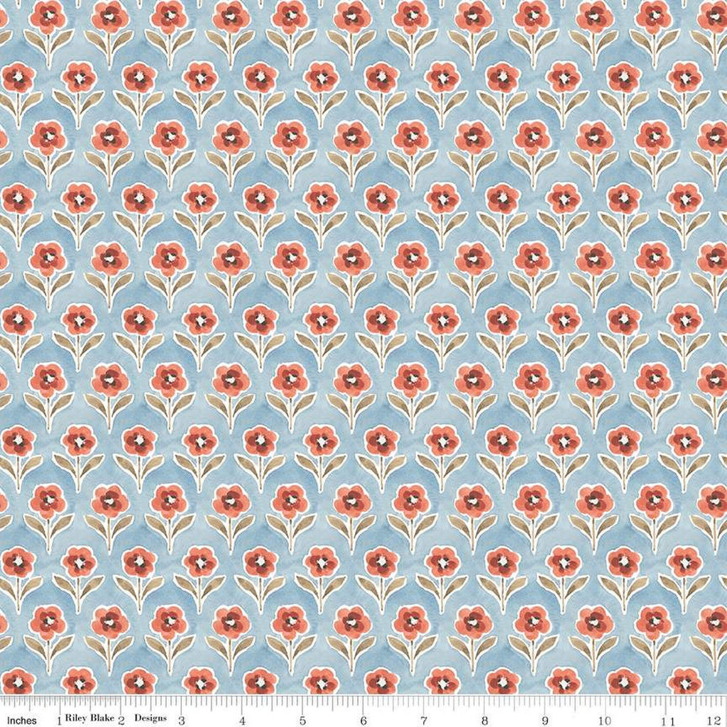 SALE Countryside Blossom C14534 Blue by Riley Blake Designs - Floral Flowers - Quilting Cotton Fabric