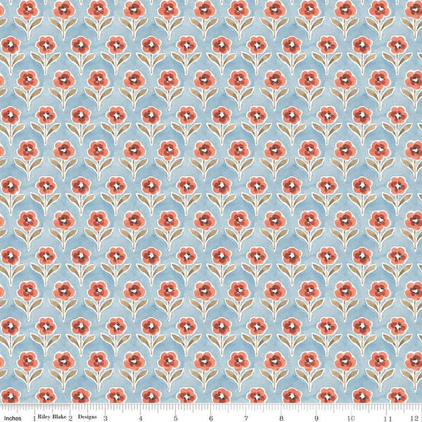 SALE Countryside Blossom C14534 Blue by Riley Blake Designs - Floral Flowers - Quilting Cotton Fabric