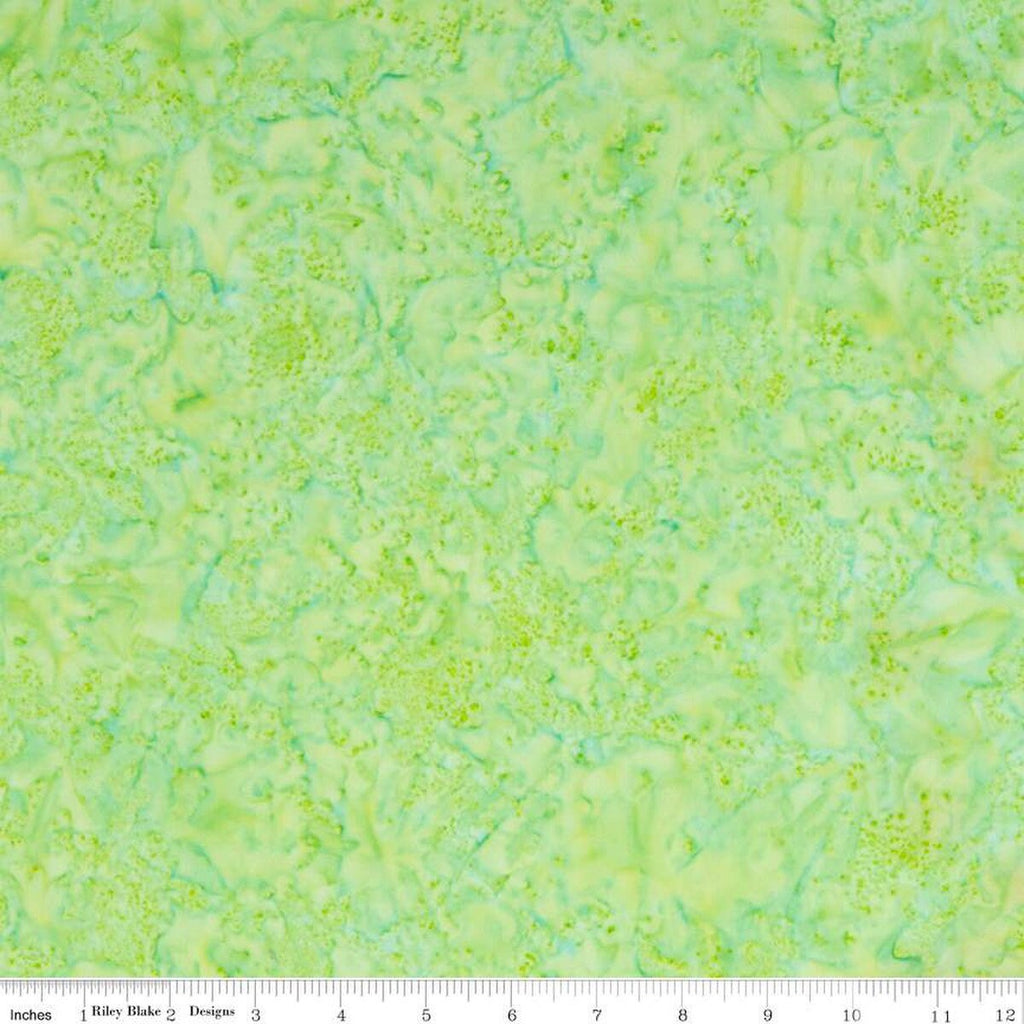 SALE Batiks Expressions Hand-Dyes BTHH219 Green Yellow Multi - Riley Blake Designs - Hand-Dyed Print - Quilting Cotton Fabric