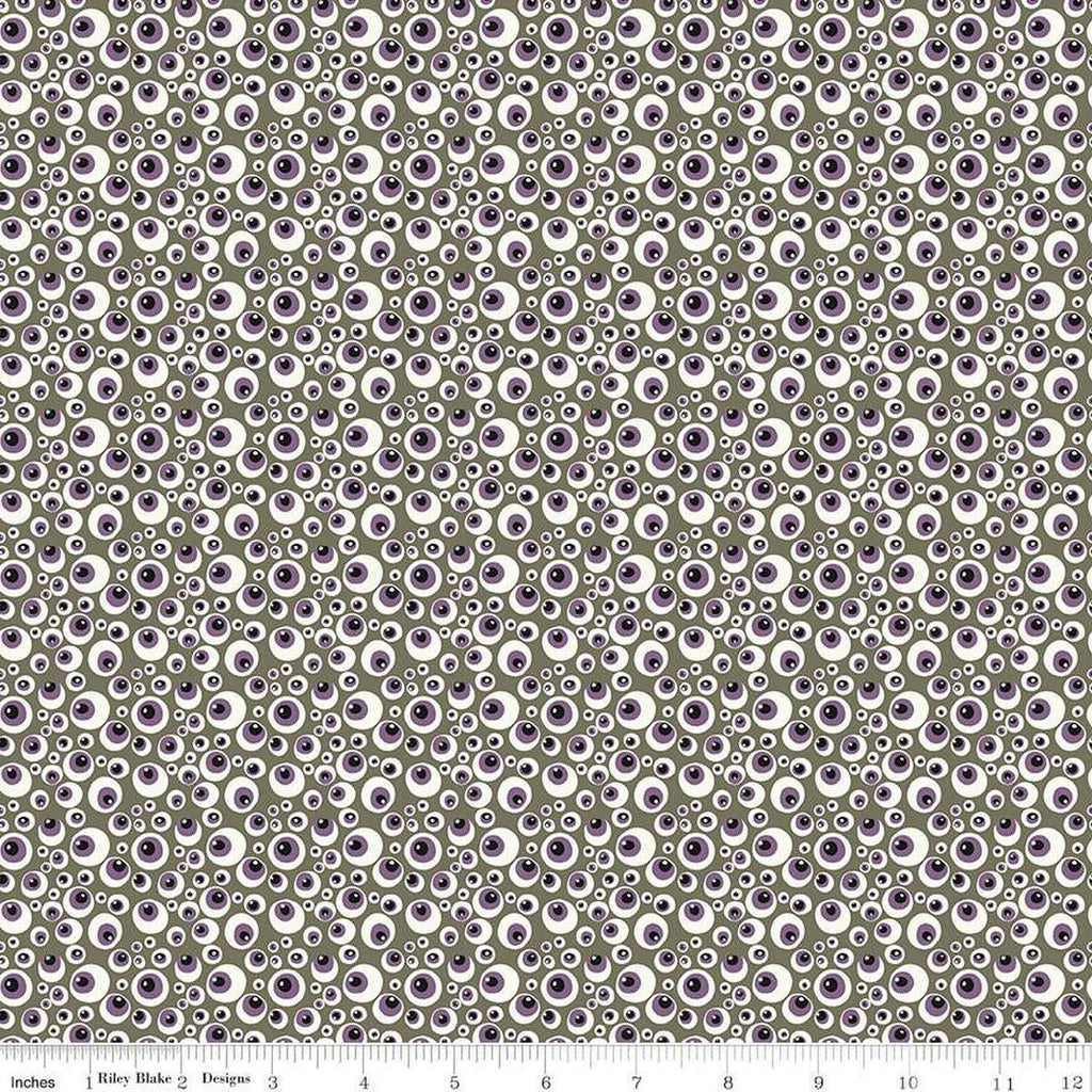 Beggar's Night Eyeballs C14503 Gray - Riley Blake Designs - Halloween Eyes - Quilting Cotton Fabric