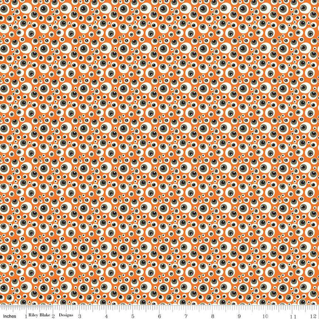 Beggar's Night Eyeballs C14503 Orange - Riley Blake Designs - Halloween Eyes - Quilting Cotton Fabric