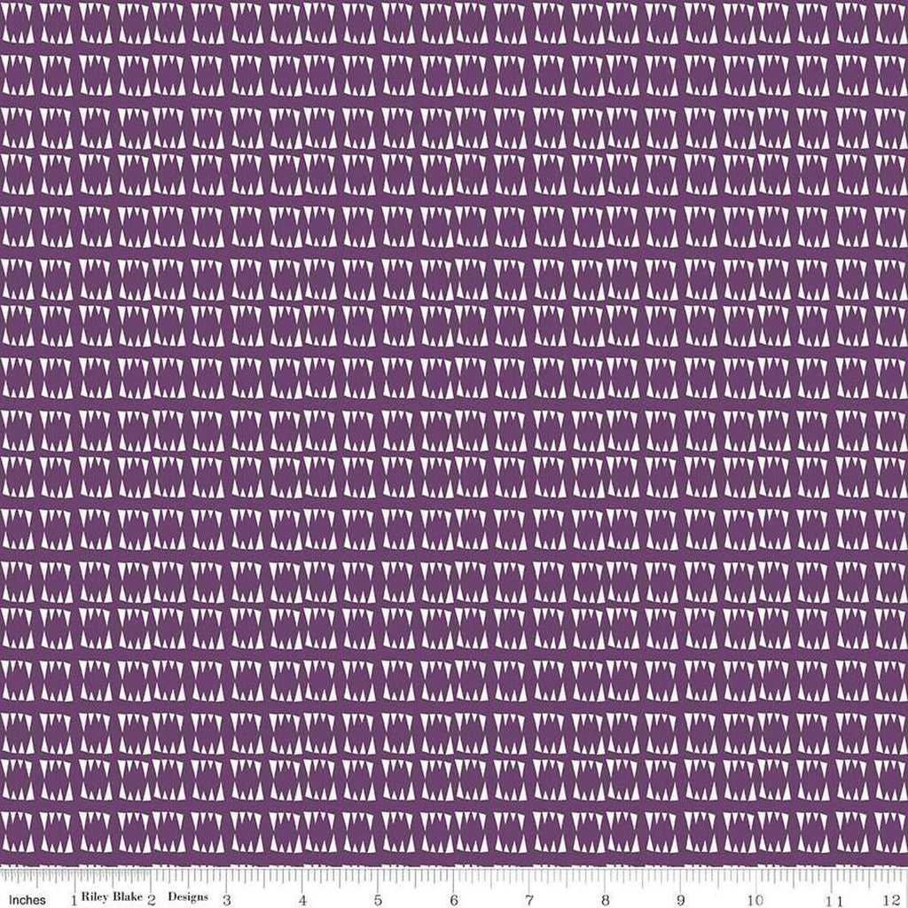 Beggar's Night Fangs C14506 Purple - Riley Blake Designs - Halloween Vampire Teeth - Quilting Cotton Fabric