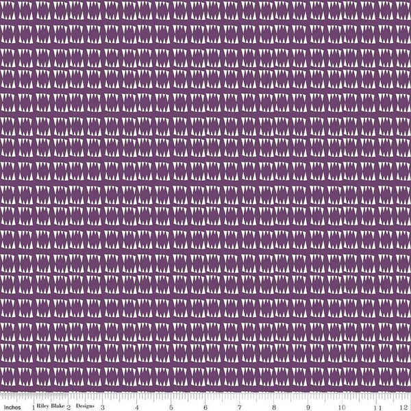 Beggar's Night Fangs C14506 Purple - Riley Blake Designs - Halloween Vampire Teeth - Quilting Cotton Fabric