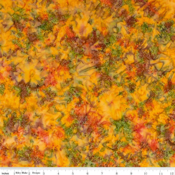SALE Batiks Expressions Hand-Dyes BTHH212 Orange Multi - Riley Blake Designs - Hand-Dyed Print - Quilting Cotton Fabric