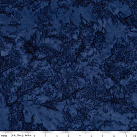 Batiks Expressions Hand-Dyes BTHH180 Dark Blue 1 - Riley Blake Designs - Hand-Dyed Print - Quilting Cotton