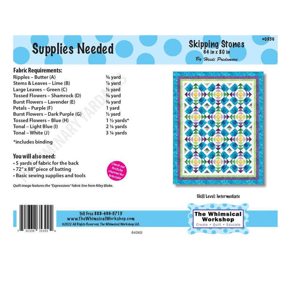 SALE Skipping Stones Quilt PATTERN P185 by The Whimsical Workshop - Riley Blake Designs - INSTRUCTIONS Only - Piecing