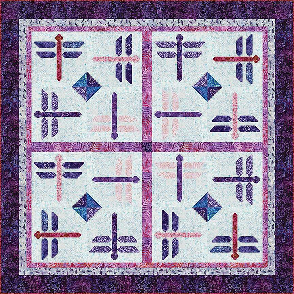 SALE Harmony and Fortune Quilt PATTERN P185 by The Whimsical Workshop - Riley Blake Designs - INSTRUCTIONS Only - Pieced Dragonflies