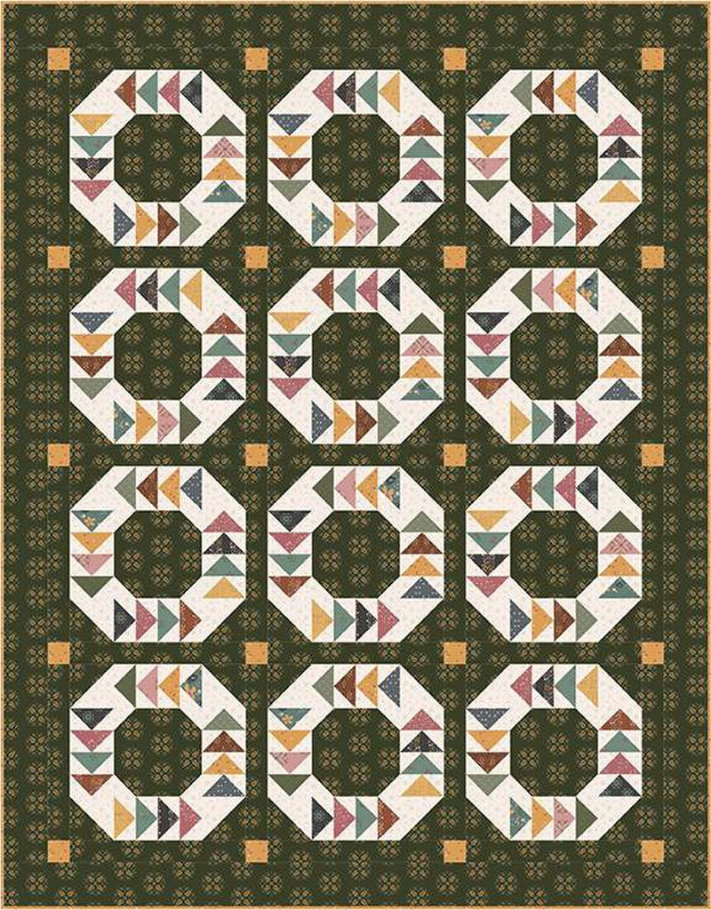 SALE Welcome Wreath Quilt PATTERN P042 by Amber Johnson - Riley Blake - INSTRUCTIONS Only - Piecing Beginner Friendly - Multiple Sizes