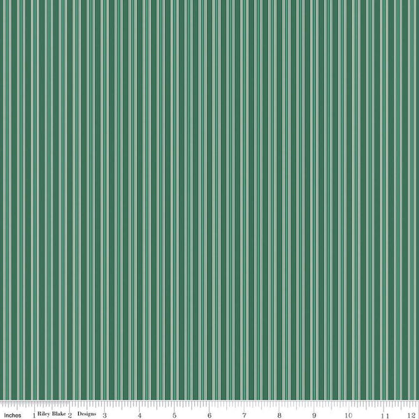 Merry Little Christmas Stripes C14847 Green by Riley Blake Designs - Stripe Striped - Quilting Cotton Fabric
