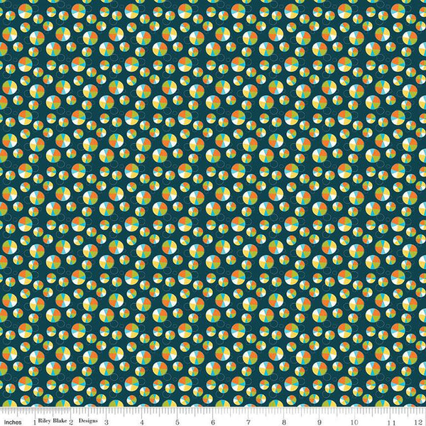 SALE Here Comes the Sun Slices C14817 Midnight by Riley Blake Designs - Scattered Circles - Quilting Cotton Fabric