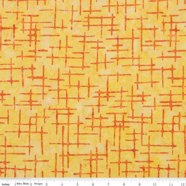 SALE Batiks Expressions Berry Lemonade BTHH1291 Tangelo - Riley Blake Designs - Hand-Dyed Tjaps Print - Quilting Cotton