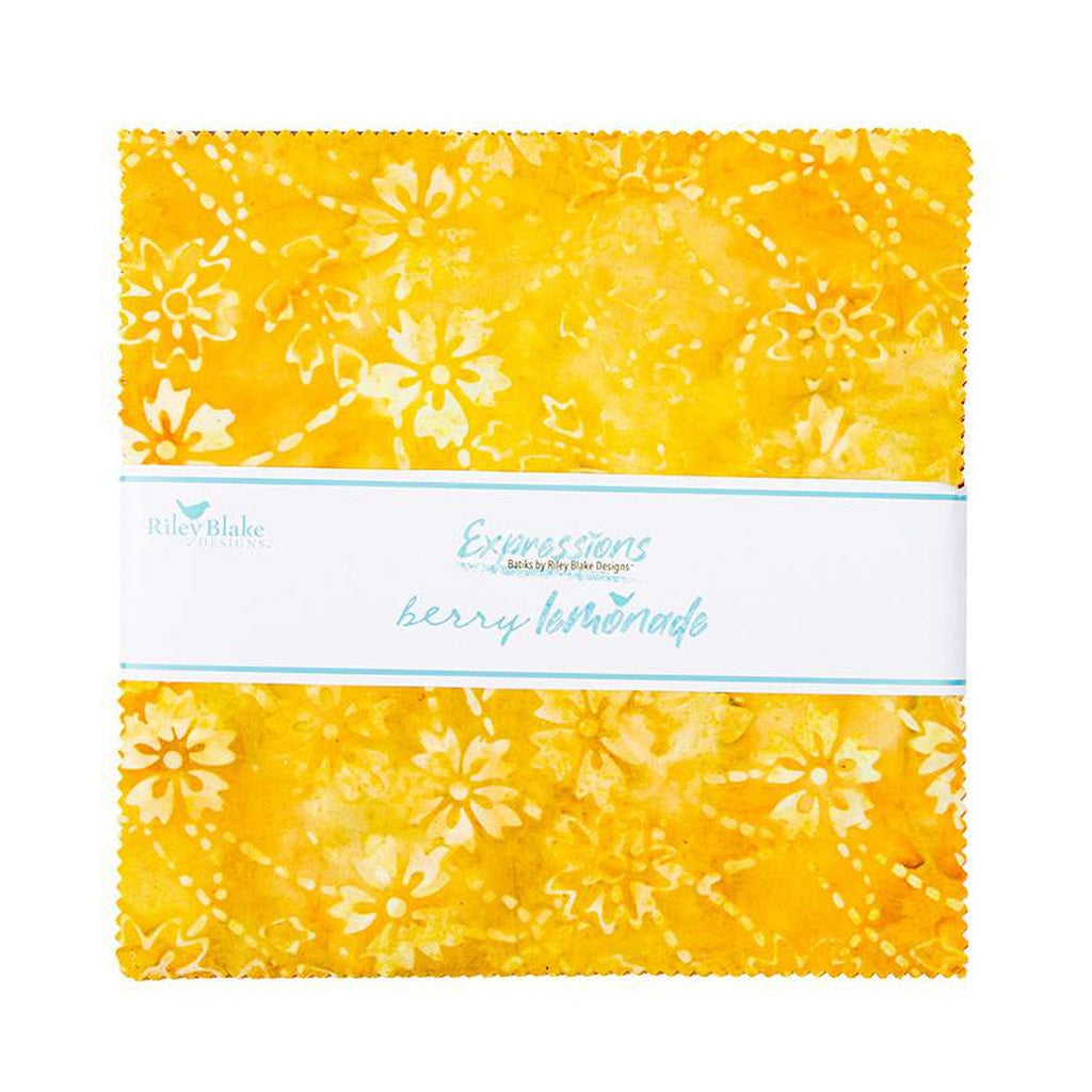 SALE Batiks Expressions Berry Lemonade Layer Cake 10" Stacker Bundle - Riley Blake - 42 piece Precut Pre cut - Quilting Cotton Fabric